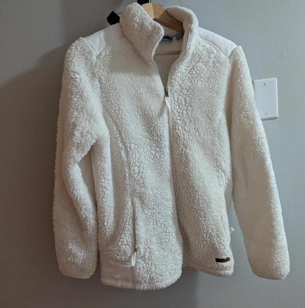 White free country full zip jacket size medium